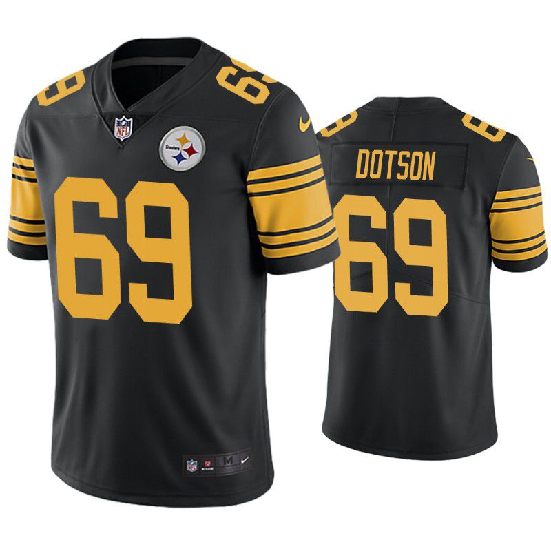 Men Pittsburgh Steelers 69 Kevin Dotson Nike Black Vapor Color Rush Limited NFL Jersey